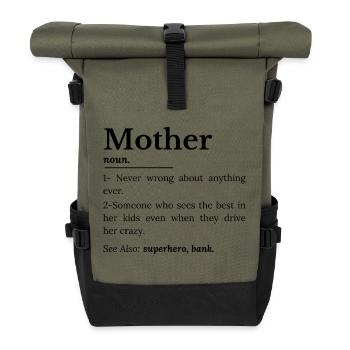 mother definition - Roll Top Backpack - olive/black - Front