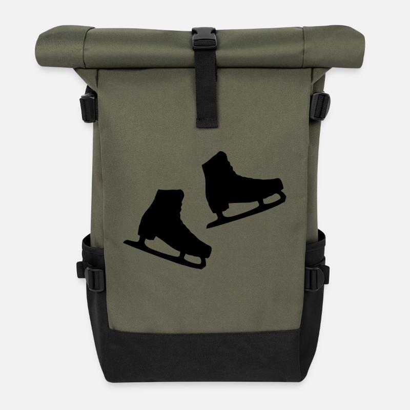 paar_schlittschuhe - Sac à dos roll top - olive/noir