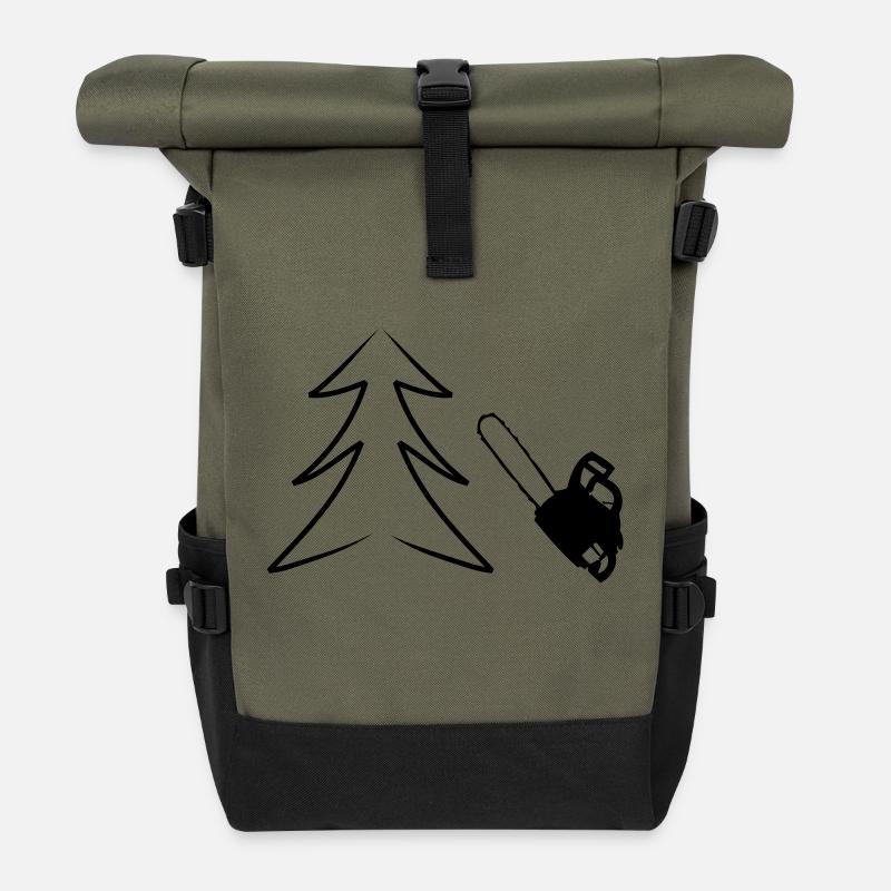Motorsäge - Rolltop Rucksack - Olive/Schwarz