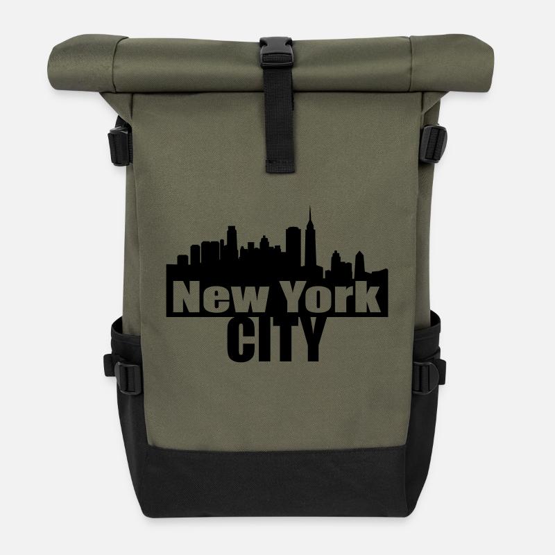 nyc NEW YORK CITY - Rolltop Rucksack - Olive/Schwarz