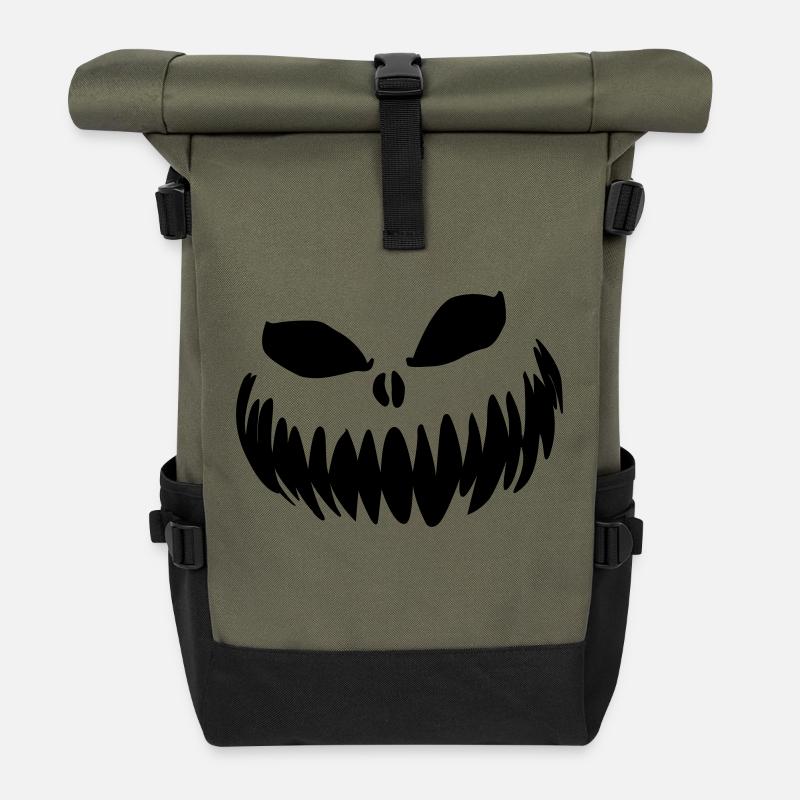 sourire horible - Sac à dos roll top - olive/noir