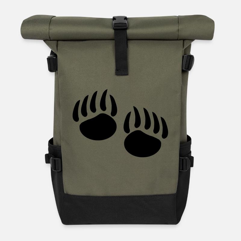 baerentatze2 - Rolltop Rucksack - Olive/Schwarz