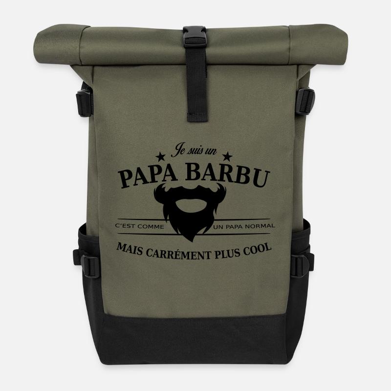 papa barbu - Sac à dos roll top - olive/noir