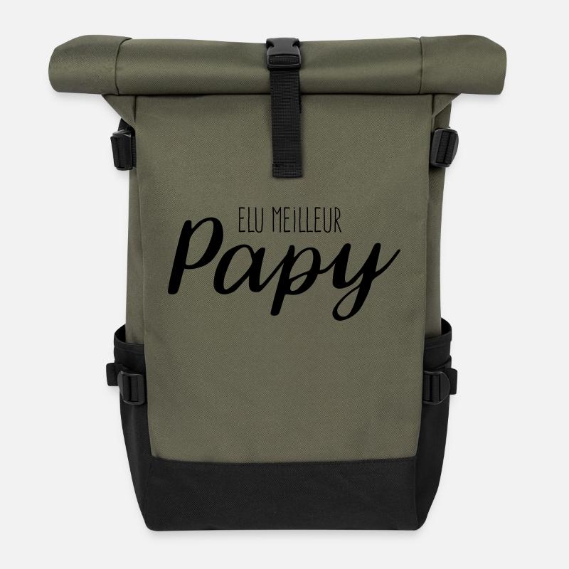 Elu meilleur papy - Sac à dos roll top - olive/noir
