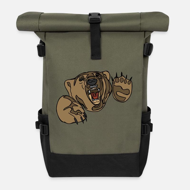 bear - Rolltop Rucksack - Olive/Schwarz