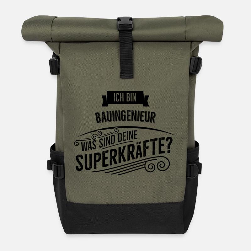 Bauingenieur - Rolltop Rucksack - Olive/Schwarz