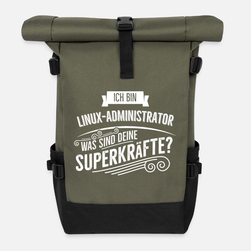 Linux Administrator - Rolltop Rucksack - Olive/Schwarz