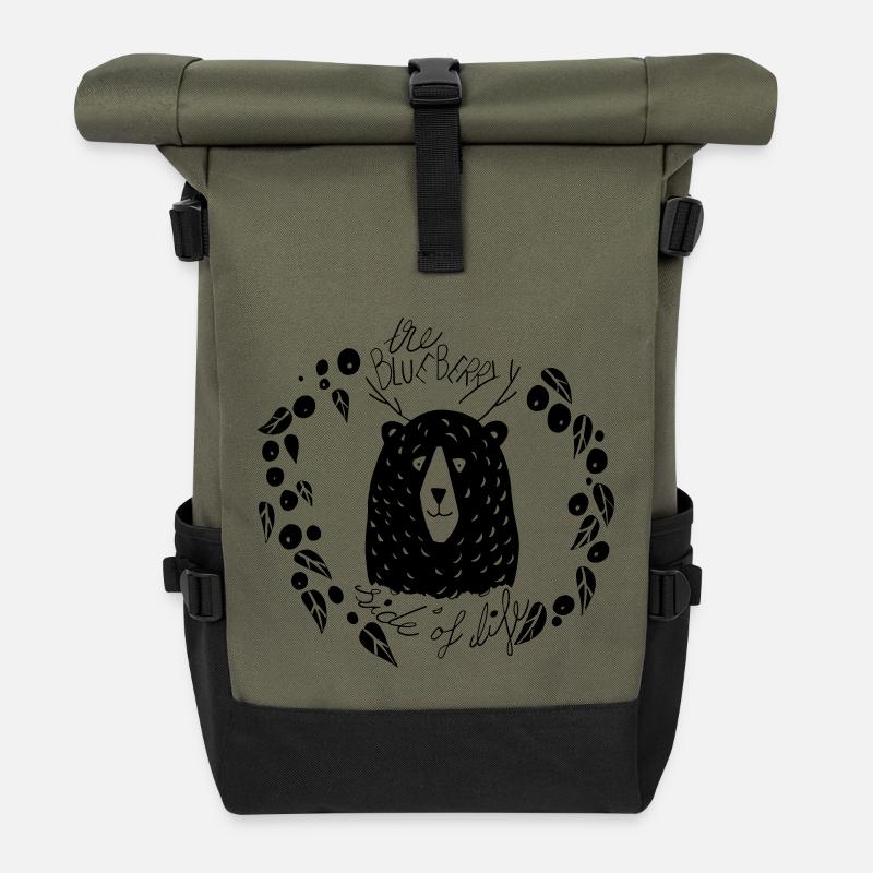 The blueberry side of life - Roll Top Backpack - olive/black