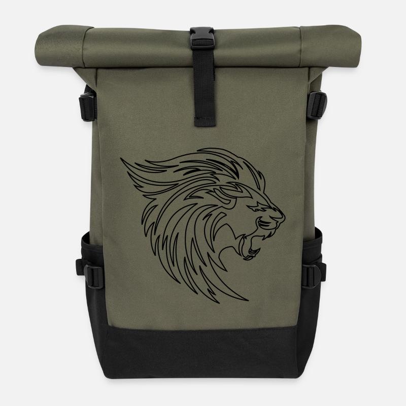 Löwe - Rolltop Rucksack - Olive/Schwarz