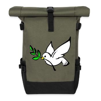 dove of peace - Roll Top Backpack - olive/black - Front