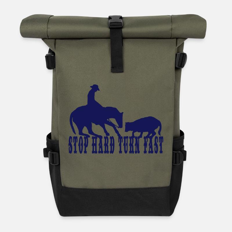 (stop_hard) - Rolltop Rucksack - Olive/Schwarz
