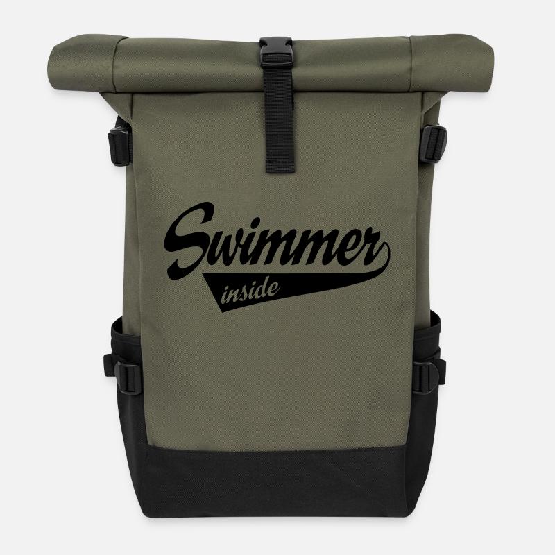 nager - Sac à dos roll top - olive/noir