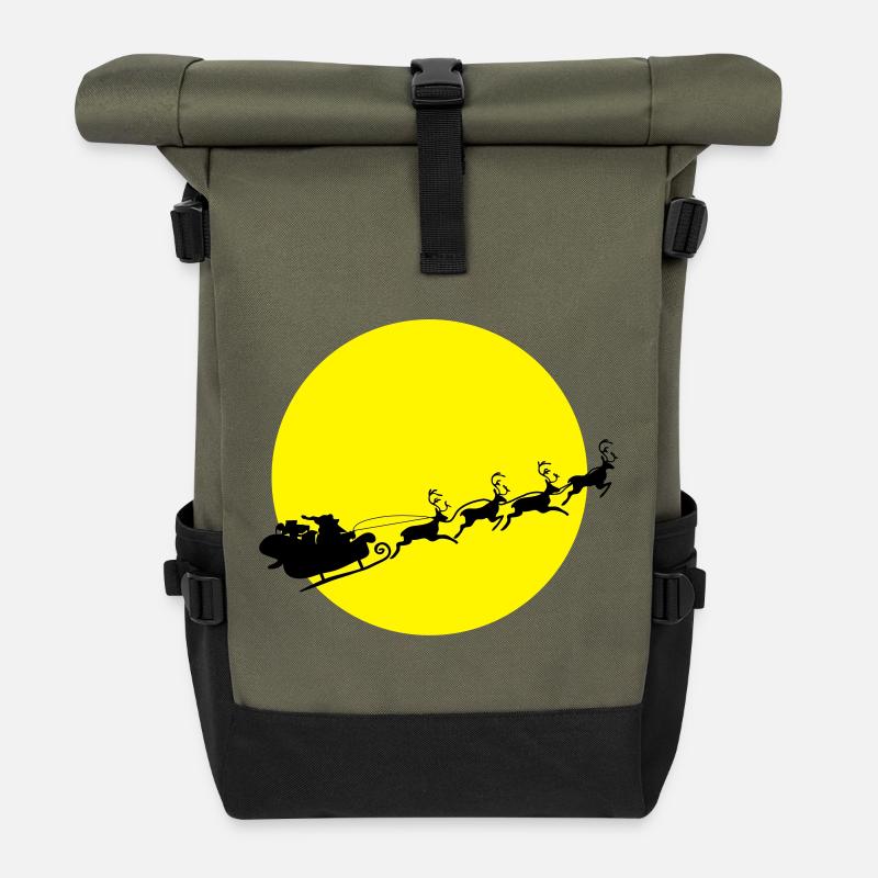 frohes_fest_weihnachtsmann - Rolltop Rucksack - Olive/Schwarz