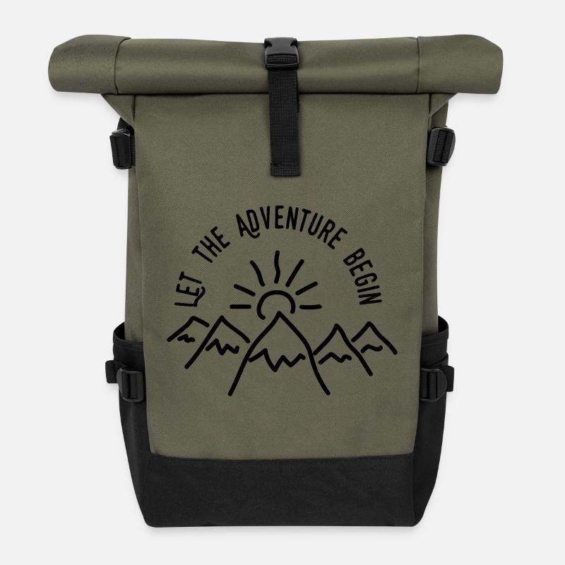 AD Let the Adventure Begin - Rolltop Rucksack - Olive/Schwarz