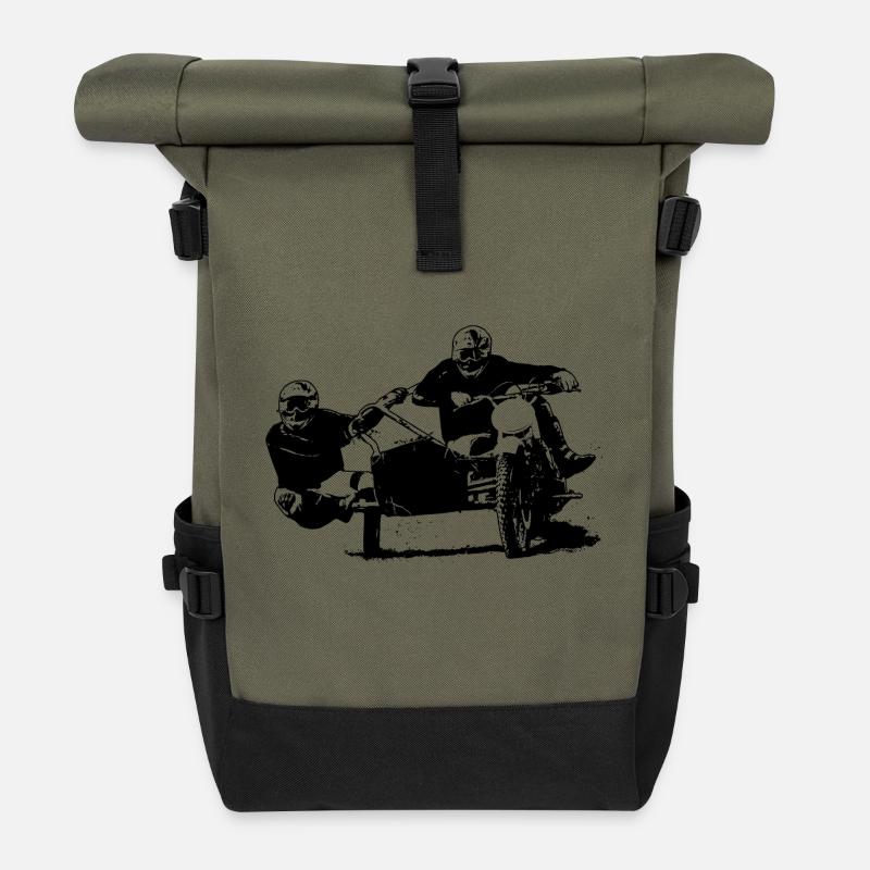 Sidecar Moto Cross - Rolltop Rucksack - Olive/Schwarz