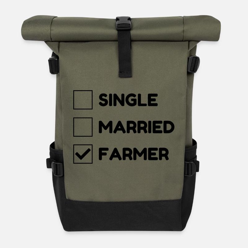 Landwirt / Bauer / Landwirtschaft / Traktor - Rolltop Rucksack - Olive/Schwarz