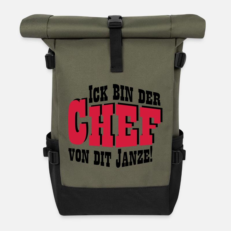 Chef von dit janze - Rolltop Rucksack - Olive/Schwarz