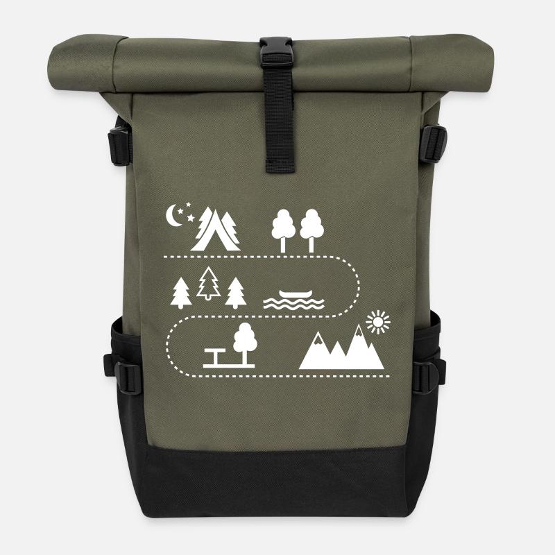 Camping - Rolltop Rucksack - Olive/Schwarz
