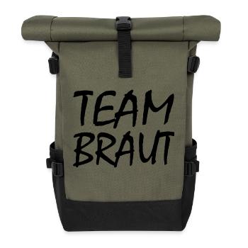 Team Braut - Rolltop Rucksack - Olive/Schwarz - Vorne