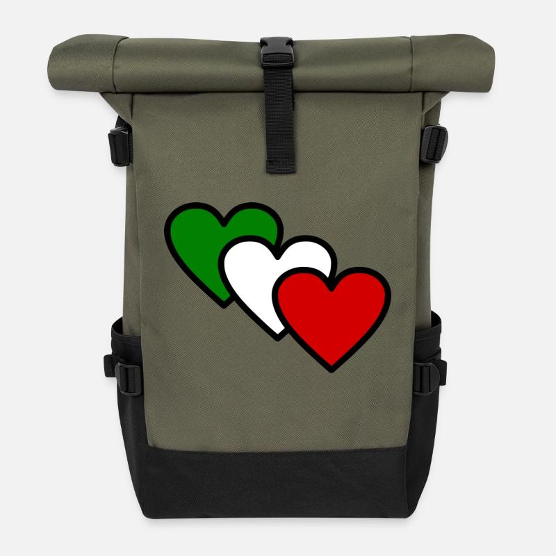 Italien - Rolltop Rucksack - Olive/Schwarz