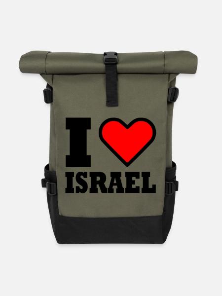 I love israel - Rolltop Rucksack - Olive/Schwarz