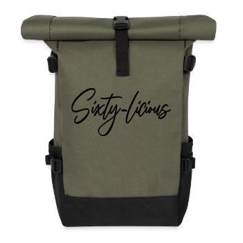 Sixty-Licious Funny 60th Birthday Party Männer Frauen - Rolltop Rucksack - Olive/Schwarz - Vorne