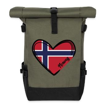 Norway - Heart - Roll Top Backpack - olive/black - Front