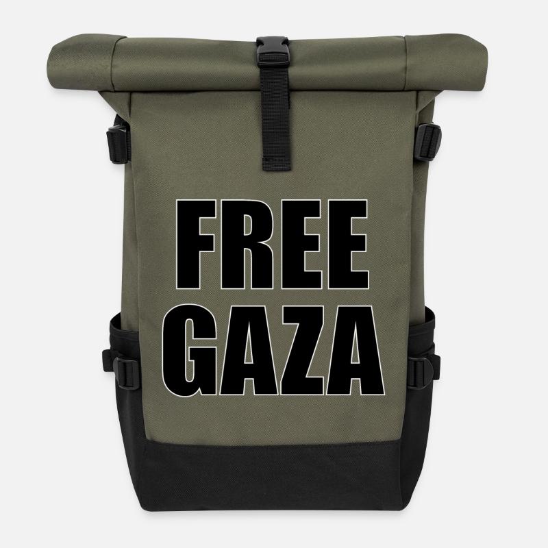 Befreit Gaza - Rolltop Rucksack - Olive/Schwarz