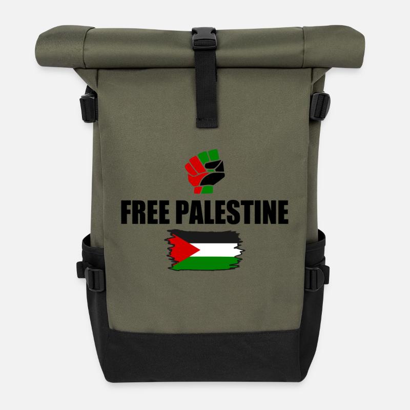 Free palestine - Rolltop Rucksack - Olive/Schwarz