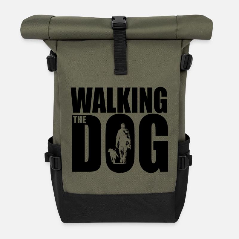 Promener le chien - Sac à dos roll top - olive/noir