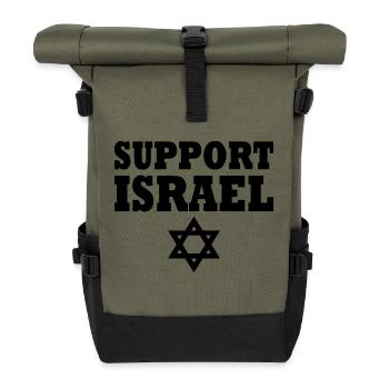 Support israel - Sac à dos roll top - olive/noir - Devant