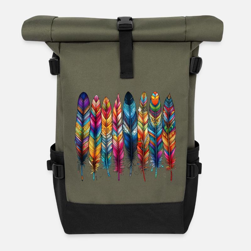 Feder - Rolltop Rucksack - Olive/Schwarz