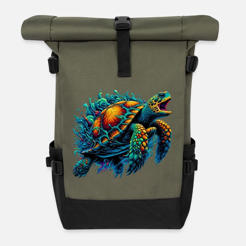 Schildkröte - Rolltop Rucksack - Olive/Schwarz