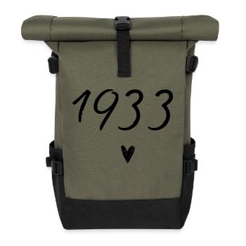 1933 Heart Birthday - Roll Top Backpack - olive/black - Front