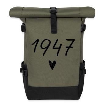 1947 coeur anniversaire - Sac à dos roll top - olive/noir - Devant