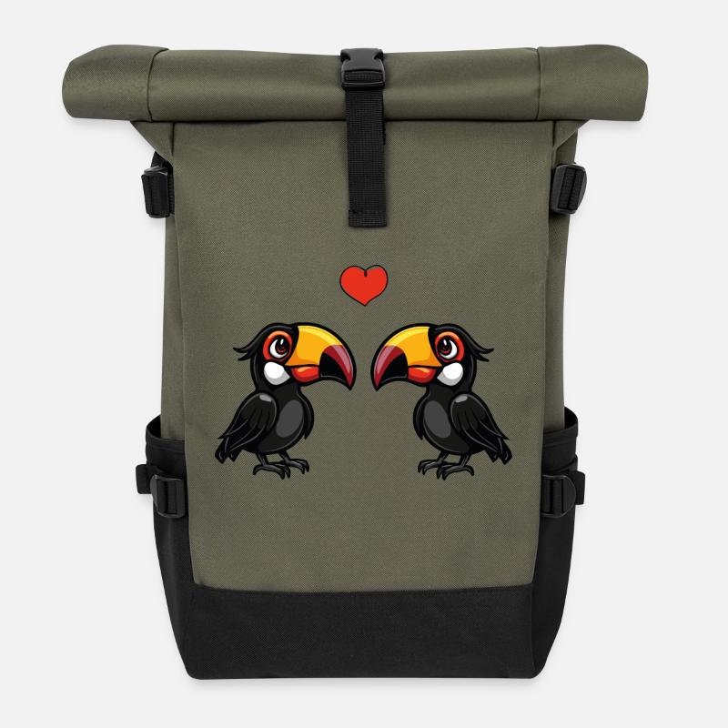 tukan love - Rolltop Rucksack - Olive/Schwarz