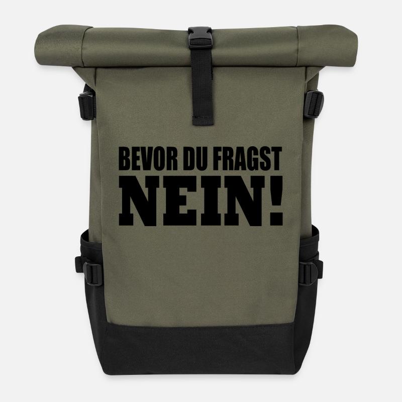 Bevor du fragst nein - Rolltop Rucksack - Olive/Schwarz