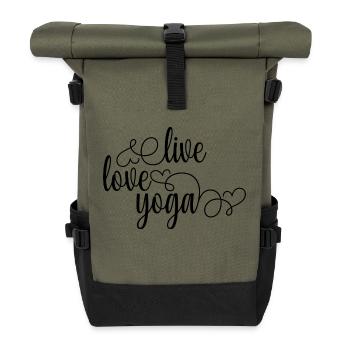 Yoga Meditation Spa Namaste - Rolltop Rucksack - Olive/Schwarz - Vorne
