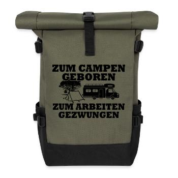 Camping camping-car caravane dicton amusant - Sac à dos roll top - olive/noir - Devant