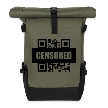 Lustiger Spruch Bild Witzig Humor Geschenkidee - Rolltop Rucksack - Olive/Schwarz - Vorne