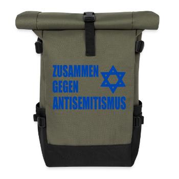 zusammen gegen antisemitismus - Rolltop Rucksack - Olive/Schwarz - Vorne