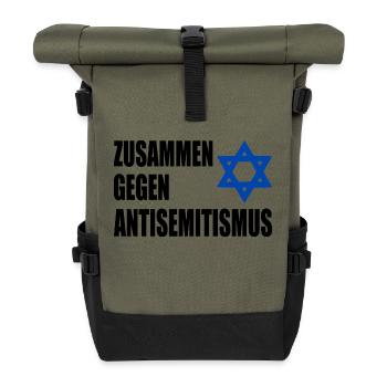 zusammen gegen antisemitismus - Rolltop Rucksack - Olive/Schwarz - Vorne
