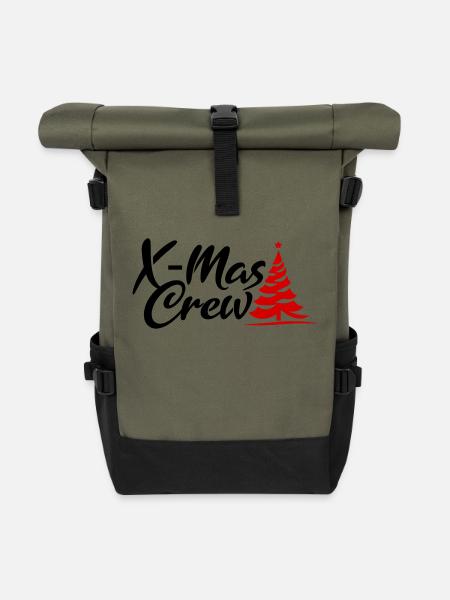 Weihnachtscrew X-Mas Crew - Rolltop Rucksack - Olive/Schwarz
