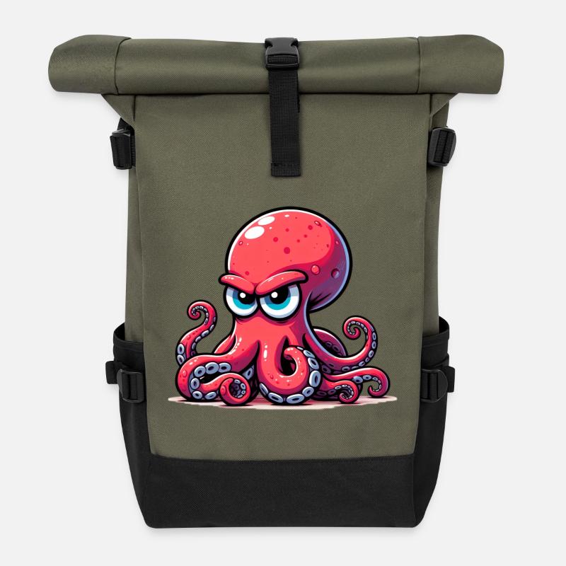 Krake - Rolltop Rucksack - Olive/Schwarz