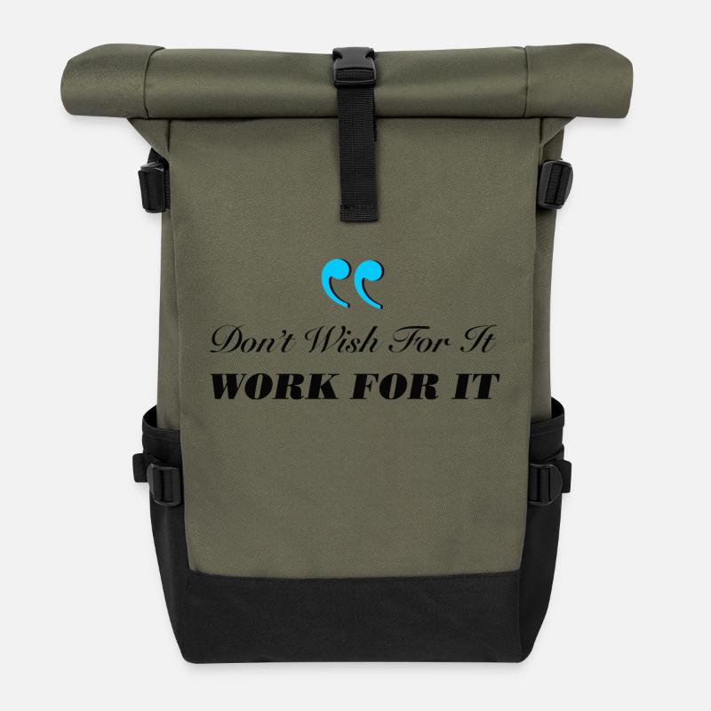 Je ne le souhaite pas, travaillez-y - Sac à dos roll top - olive/noir