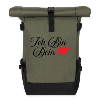 Ich bin dein Herz - Rolltop Rucksack - Olive/Schwarz - Vorne