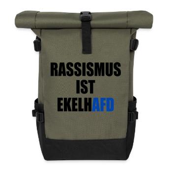 rassismus ist ekelhafd - Rolltop Rucksack - Olive/Schwarz - Vorne