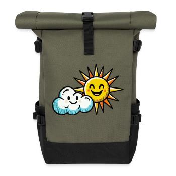 wolke sonne - Rolltop Rucksack - Olive/Schwarz - Vorne