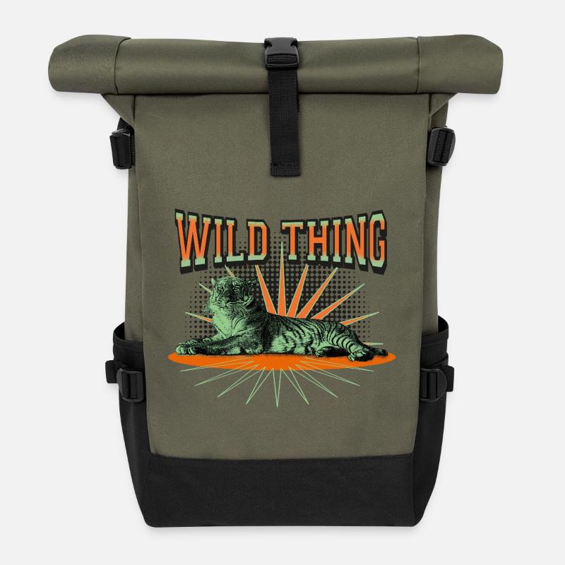 Roaring Like a Tiger - Rolltop Rucksack - Olive/Schwarz