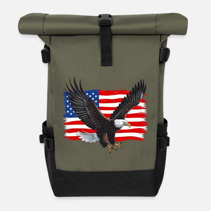 États-Unis - Sac à dos roll top - olive/noir